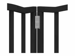 Clicnbuy Puerta para perros plegable 6 paneles madera álamo negra 300 cm Negro