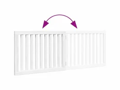 Clicnbuy Puerta para perros plegable 2 paneles madera álamo blanca 160cm