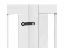 Clicnbuy Puerta para perros plegable 9 paneles madera álamo blanca 450cm