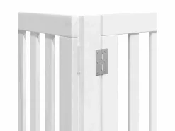 Clicnbuy Puerta para perros plegable 9 paneles madera álamo blanca 450cm