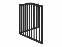 Clicnbuy Puerta para perros plegable 2 paneles madera álamo negra 160 cm