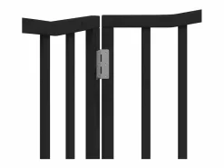 Clicnbuy Puerta para perros plegable 2 paneles madera álamo negra 160 cm