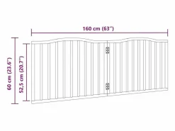 Clicnbuy Puerta para perros plegable 2 paneles madera álamo negra 160 cm