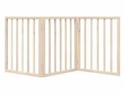 Best Puerta para perros plegable de 3 paneles, 150 cm, madera de álamo Seguridad Para Mascotas