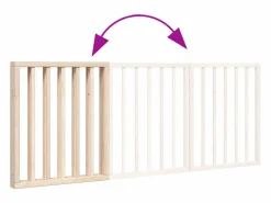 Best Puerta para perros plegable de 3 paneles, 150 cm, madera de álamo Seguridad Para Mascotas