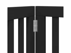 Best Clicnbuy Puerta para perros plegable 6 paneles madera álamo negra 300 cm Negro