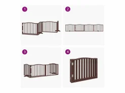 Clicnbuy Puerta para perros plegable 4 paneles álamo marrón roble 320 cm