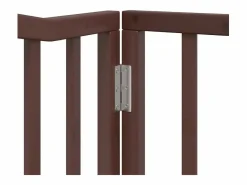 Clicnbuy Puerta para perros plegable 4 paneles álamo marrón roble 320 cm