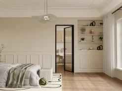 Vente-unique Puerta reversible - aluminio y cristal templado - Alt. 204 x L93 cm - - LOXTON