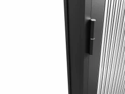 Vente-unique Puerta reversible - aluminio y cristal templado - Alt. 204 x L93 cm - - LOXTON