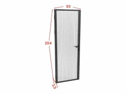 Vente-unique Puerta reversible - aluminio y cristal templado - Alt. 204 x L93 cm - - LOXTON