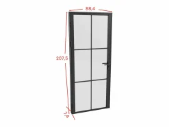Outlet Puerta reversible de aluminio y cristal esmerilado - Alt. 204 x L83 cm - - SEROTO Puerta Con Marco