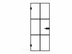 Vente-unique Puerta reversible de aluminio y vidrio templado sin marco - Alt. 204 x L93 cm - SEROTO