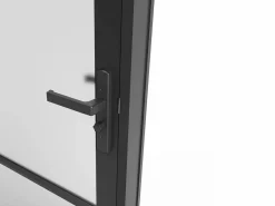 Best Vente-unique Puerta reversible de aluminio y vidrio esmerilado - Alt. 204 x L73 cm - - MASERU Negro