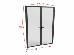 Outlet Puerta reversible de doble hoja - vidrio esmerilado - 2 x Al 204 x An 93 cm - LOXTON Puerta Con Marco