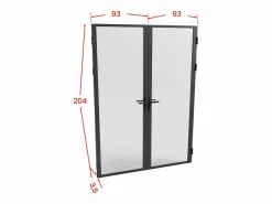 Outlet Puerta reversible de doble hoja - vidrio esmerilado - 2 x Al 204 x An 93 cm - LOXTON Puerta Con Marco