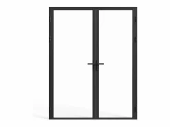 Vente-unique Puerta reversible de doble hoja - vidrio templado - 2 x Al 204 x An 83 cm - LOXTON