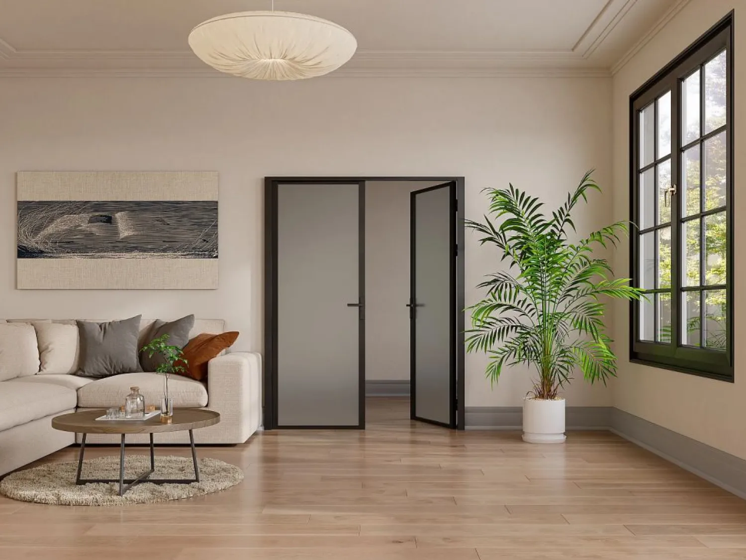 Vente-unique Puerta reversible de doble hoja - vidrio esmerilado - 2 x Al 204 x An 83 cm - LOXTON
