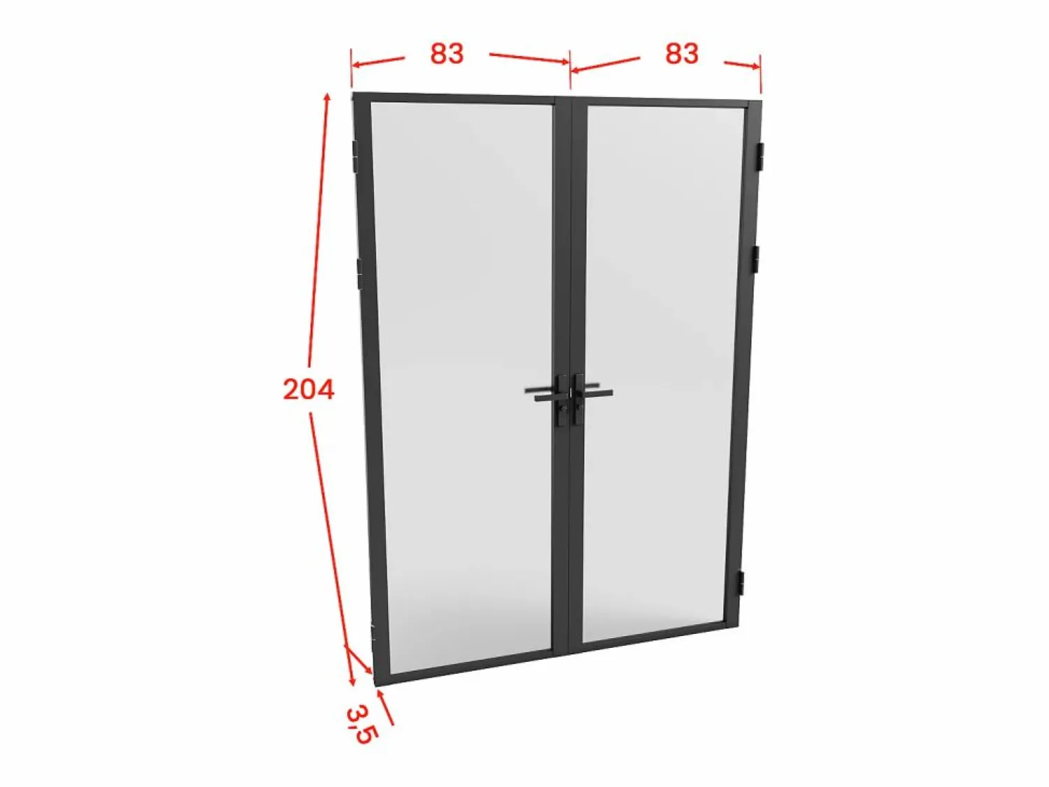 Vente-unique Puerta reversible de doble hoja - vidrio esmerilado - 2 x Al 204 x An 83 cm - LOXTON