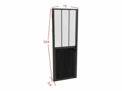 Clearance Puerta taller de aluminio, MDF y vidrio translúcido - Alt. 204 x An. 73 cm - ERMELO Puerta Con Marco