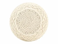 Outlet Puf de macramé hecho a mano 45x30 cm Algodón Reposapiés