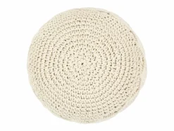 Discount Puf de macramé hecho a mano 45 x 30 cm Algodón Beige