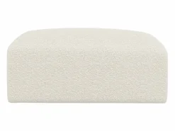 Outlet Maison Céphy Puf de tela rizada estilo design POGNI de Blanco