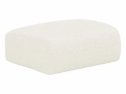 Outlet Maison Céphy Puf de tela rizada estilo design POGNI de Blanco