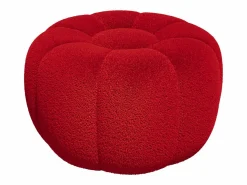 Vente-unique Puf diseño flor en tela bouclé DELPODA