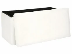New Puf doble plegable de piel sintética L. 76 x P. 38 x H. 38 cm Baúl Y Arcón|Accesorios De Almacenaje