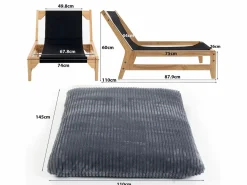 Puf Gigante Blanco de Tela Corduroy, Ergonomico con Respaldo 100x120x76 cm, para Salón y Dormitorio de Adultos
