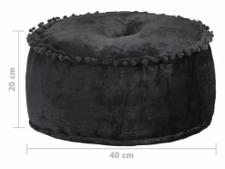 Puf redondo de terciopelo 40x20 cm antracita