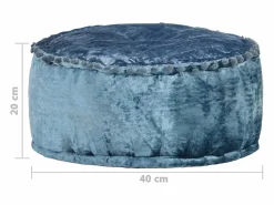 Online Puf redondo de terciopelo 40x20 cm Azul