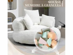 Clearance Puf Sillón Alto - Modelo Grande - Incluye 3 Cojines - Ultra Suave y Multiusos - para Adultos y Niños Sillón Escandinavo