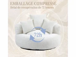 Clearance Puf Sillón Alto - Modelo Grande - Incluye 3 Cojines - Ultra Suave y Multiusos - para Adultos y Niños Sillón Escandinavo