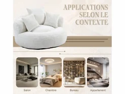 Clearance Puf Sillón Alto - Modelo Grande - Incluye 3 Cojines - Ultra Suave y Multiusos - para Adultos y Niños Sillón Escandinavo