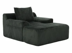Outlet Puf Sillón Gigante con Reposapiés - Sofá de 1 Plaza en Pana - Confort Óptimo para Salón, Dormitorio o Oficina Sofá Escandinavo