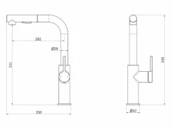 Essebagno Pure II Mezclador de fregadero con teleducha extraíble en oro cepillado