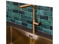 Clearance Essebagno Pure II Mezclador de fregadero con teleducha extraíble en cobre cepillado Cobrizo