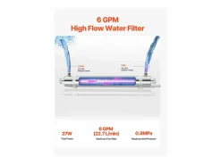 Discount Purificador de Agua UV SucceBuy, 22,7 l/min Para Agua Potable Limpia Grifo De Cocina