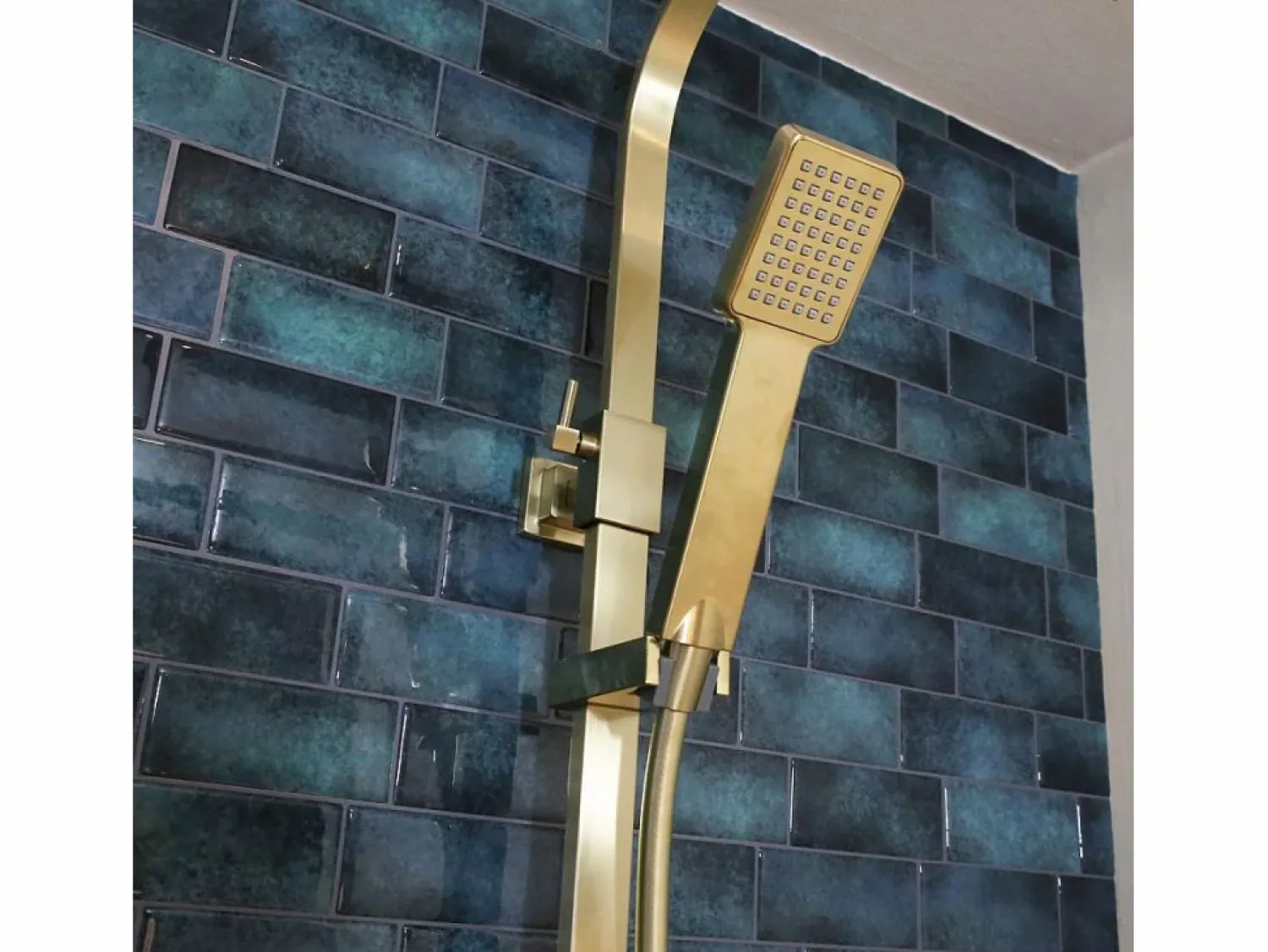 New Quartos 300 columna de ducha oro cepillado con mando termostático Columna De Ducha