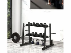 Online Rack para mancuernas de 3 niveles, capacidad de 200 kg, acero, (131 x 75 x 80 cm) Aparato De Musculación