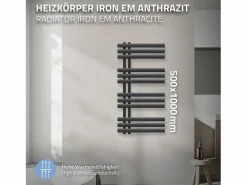 Outlet LuxeBath Radiador de baño de diseño Iron EM 500x1000 mm antracita Gris antracita
