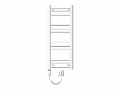 New Radiador de baño eléctrico Sahara 300x800mm Conexión lateral derecha Elemento calefactor 300W Toallero Eléctrico