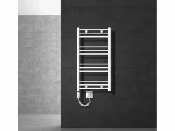 Hot LuxeBath Radiador de baño eléctrico 300W, 500 x 800 mm, , recto con conexión Blanco