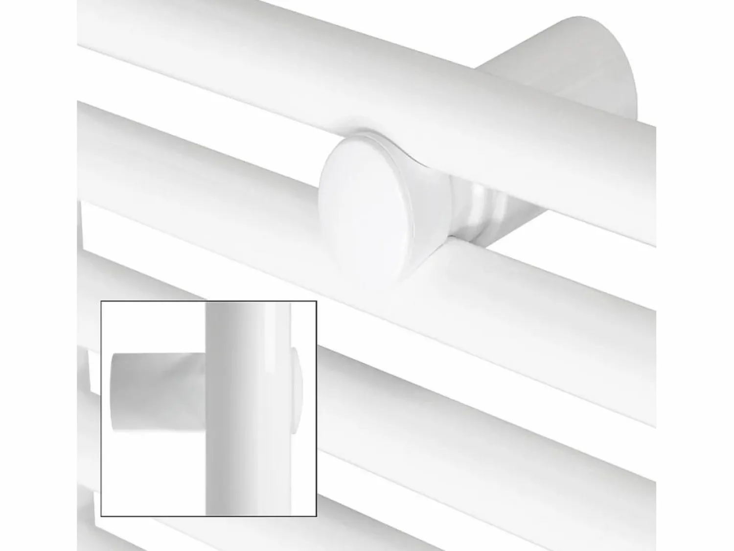 Hot LuxeBath Radiador de baño eléctrico 300W, 500 x 800 mm, , recto con conexión Blanco