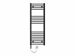 LuxeBath Radiador de baño eléctrico antracita, elemento calefactor cromado de 900 W