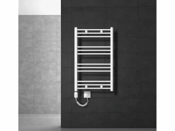 Discount LuxeBath Radiador de baño eléctrico Sahara 600x800 mm conexión lateral derecha Blanco