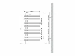LuxeBath Radiador de baño toallero antracita conexión suelo 60x100 cm