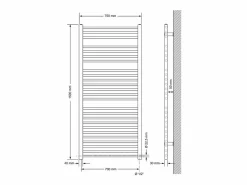 Hot Radiador de diseño eléctrico Electric antracita con elemento calefactor cromado 900W Toallero Eléctrico
